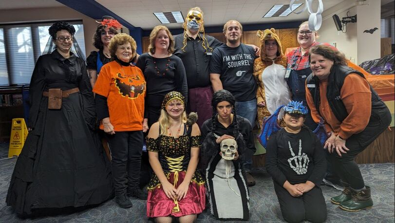 Library staff Dressed up for our Community Halloween program