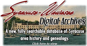 Syracuse-Wawasee Digital Archives logo with embedded link to the searchable database