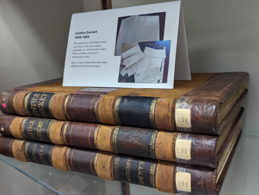 Justice Docket volumes in the rare book collection.